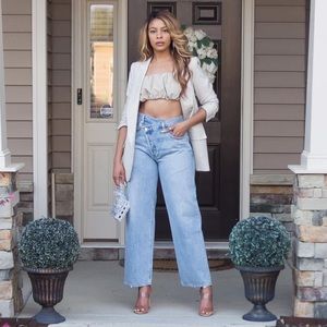 Zara tan cropped top